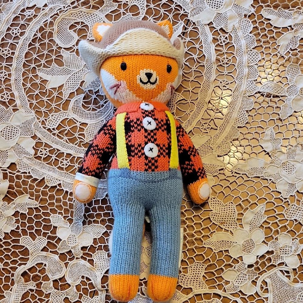 Cuddle And Kind Wyatt The Fox Plush Knit Stuffed Doll Animal